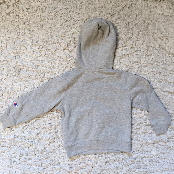 Champion Logo Grey Hoodie Jacket Kids 5 - Picture 2 of 8